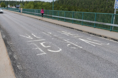 most na kterém je vyznačena hranice mezi Švédkem a Norskem